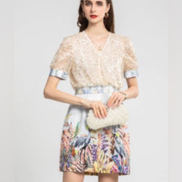 Unique Floral Bird Sequin Dress - Picture 9 of 9